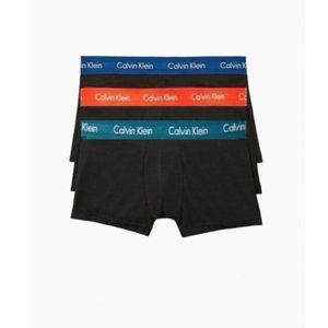 Calvin Klein 3 Pack Low Rise Cotton Trunk Black M